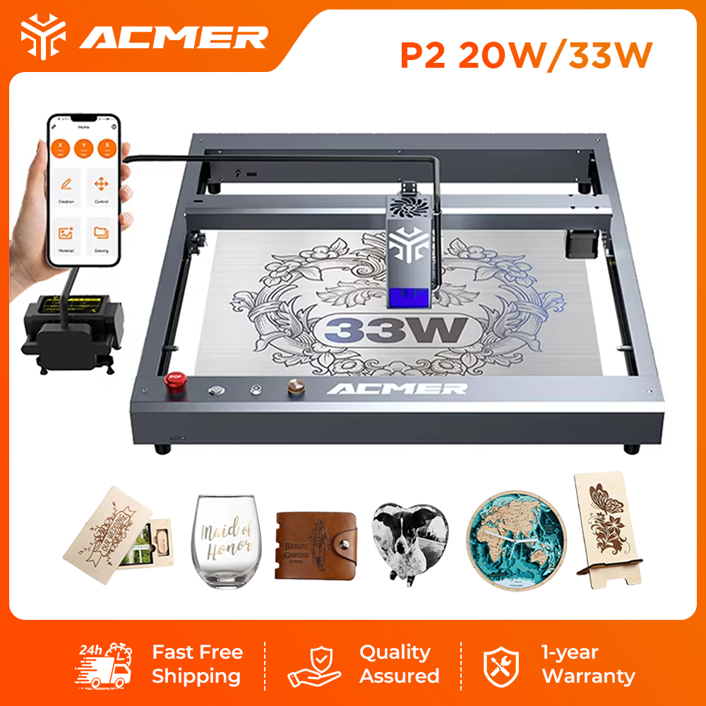 Industrial Laser Cutting Machines - ACMER P2 33W Laser Engraver and