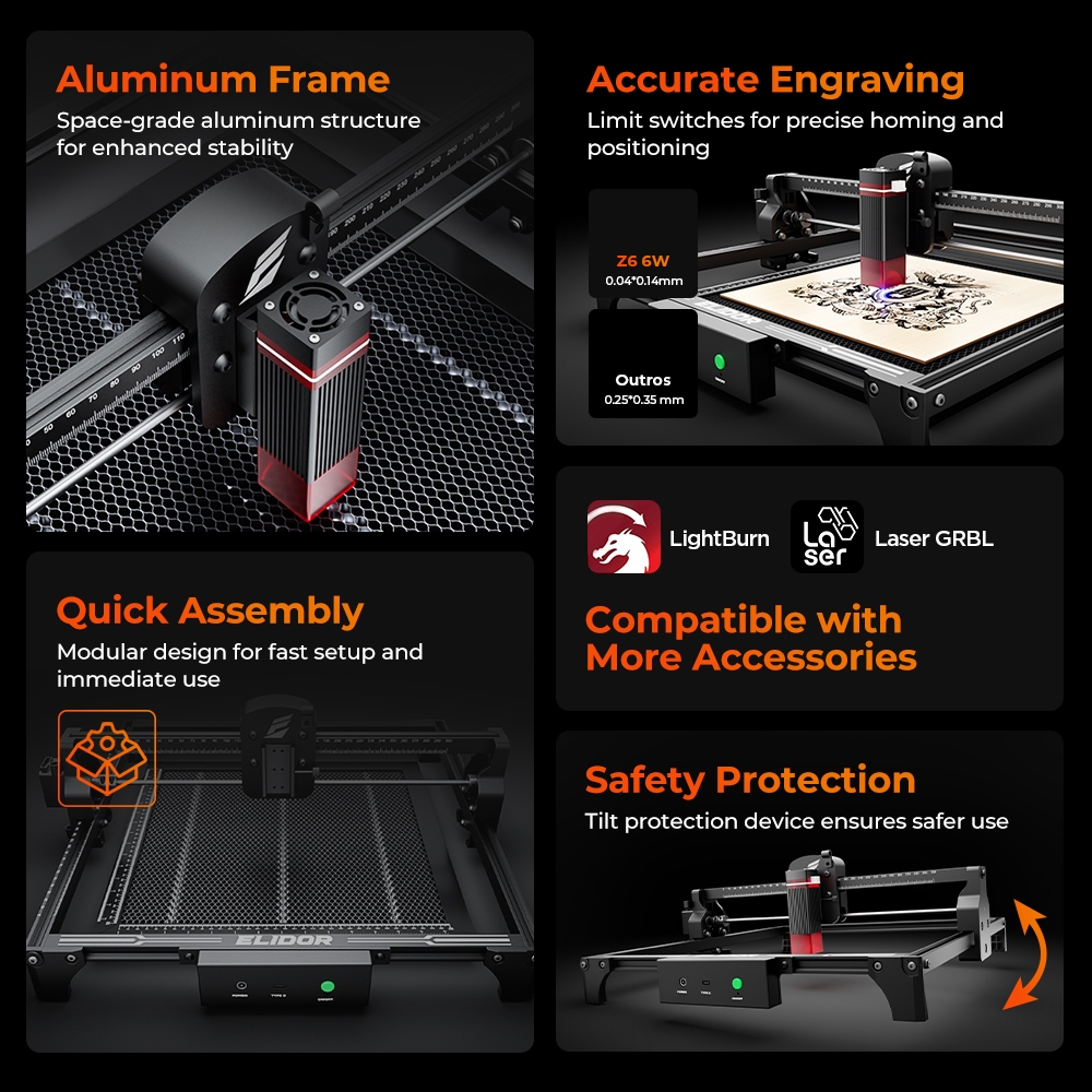 ELIDOR Z6 6W Laser Engraver an - огляд і ціна Laser Engraving Software